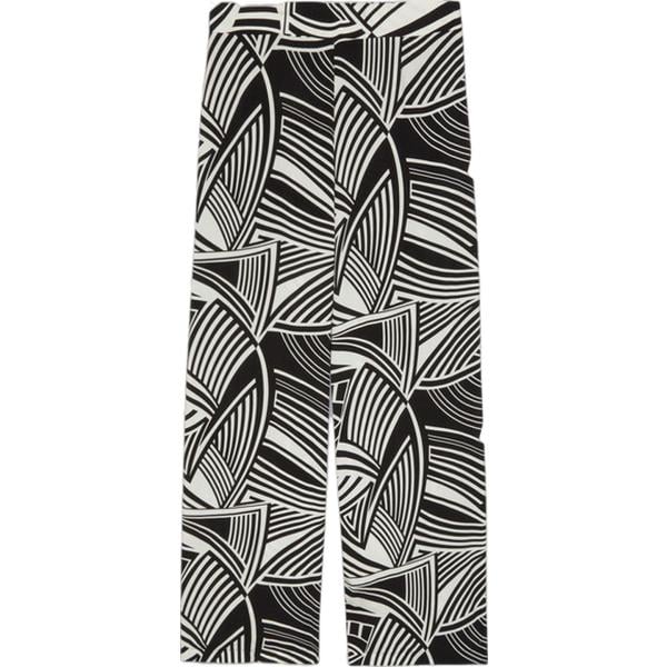 pantaloni a palazzo Fiorella Rubino grigio con stampe