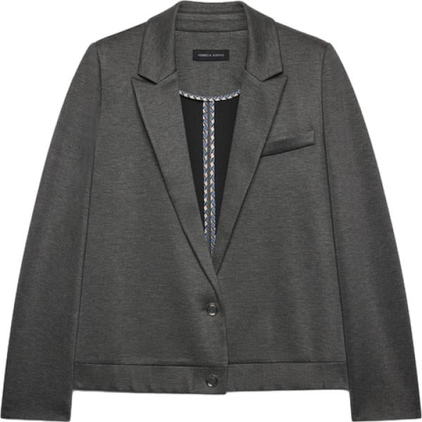 Giacca da donna in grigio scuro collo con revers monopetto a maniche lunghe in viscosa Fiorella Rubino