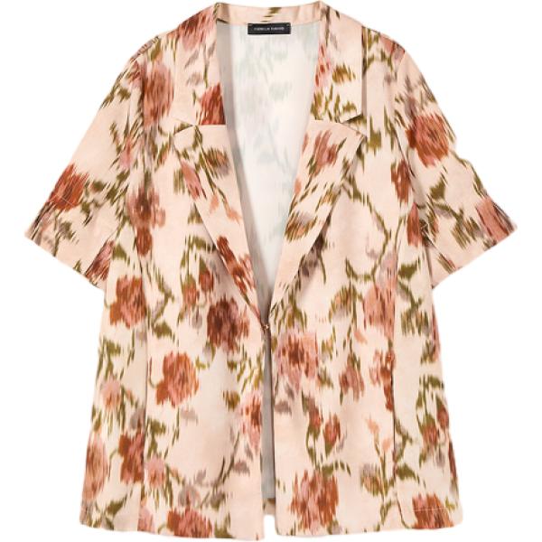 blazer Fiorella Rubino marrone con stampe