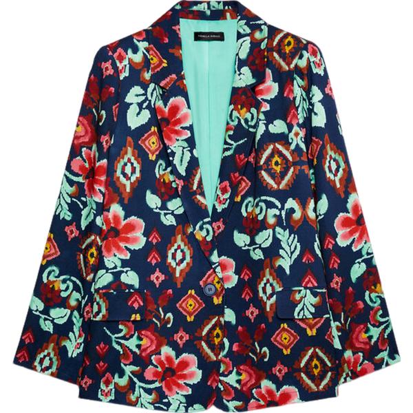 blazer Fiorella Rubino blu con stampe