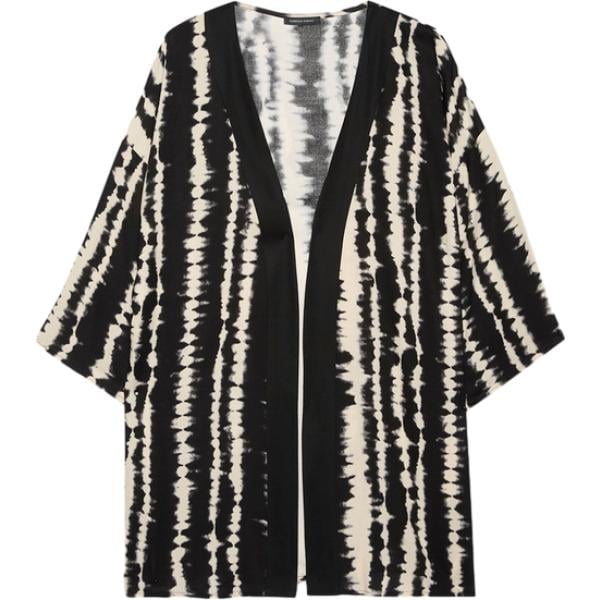 kimono Fiorella Rubino nero con stampe