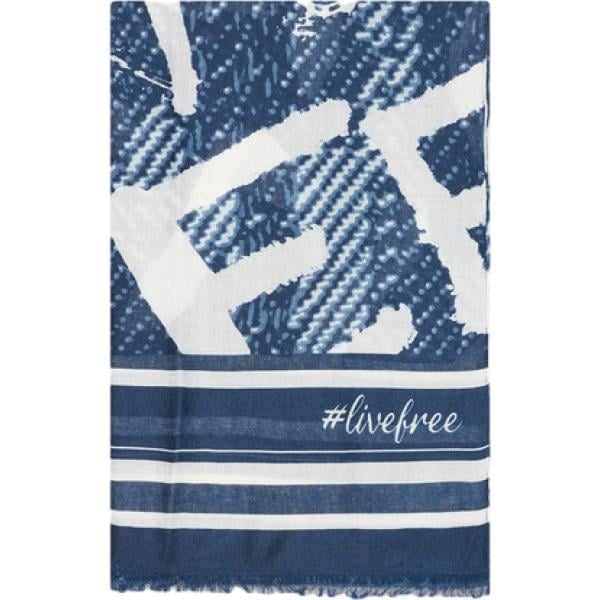 foulard Fiorella Rubino blu con stampe