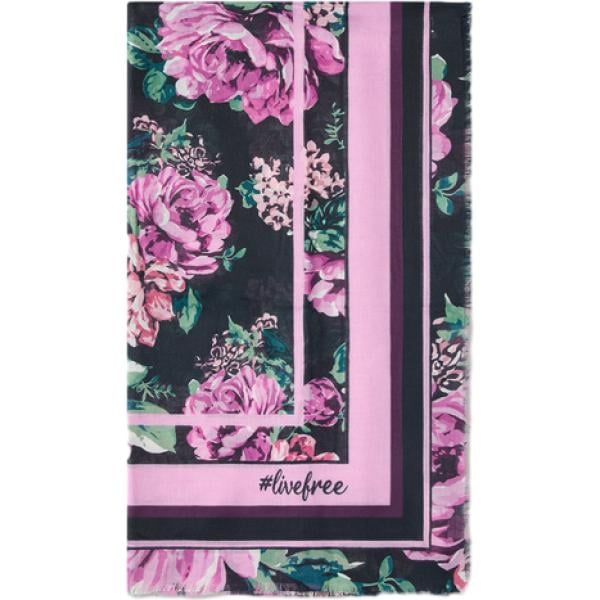 Foulard da donna in nero pece con stampe lungo Fiorella Rubino Fiorella Rubino