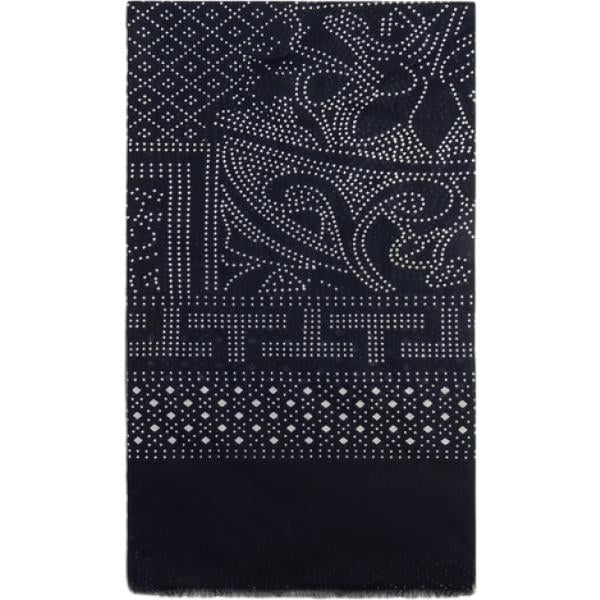 Sciarpa da donna in blu scuro con stampe in viscosa Fiorella Rubino