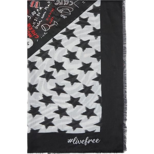 foulard Fiorella Rubino nero con stampe