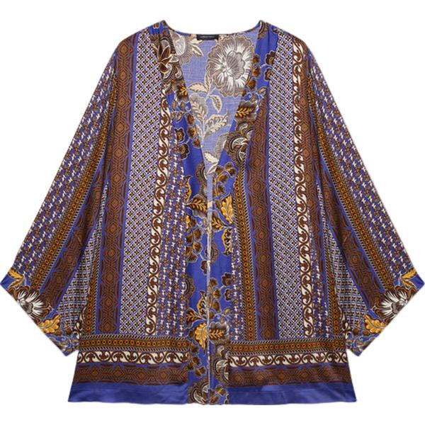 caftani Fiorella Rubino marrone con stampe