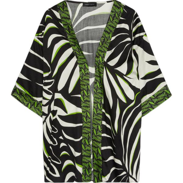 kimono Fiorella Rubino nero con stampe
