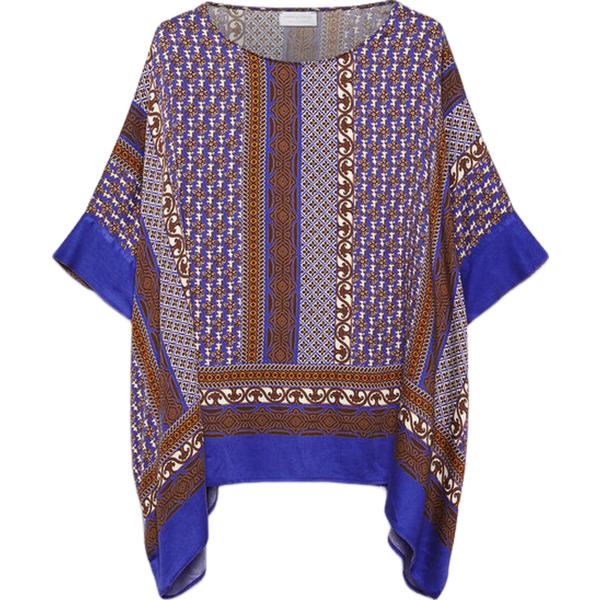 bluse Fiorella Rubino marrone con stampe