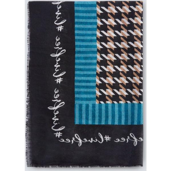 foulard Fiorella Rubino nero con stampe
