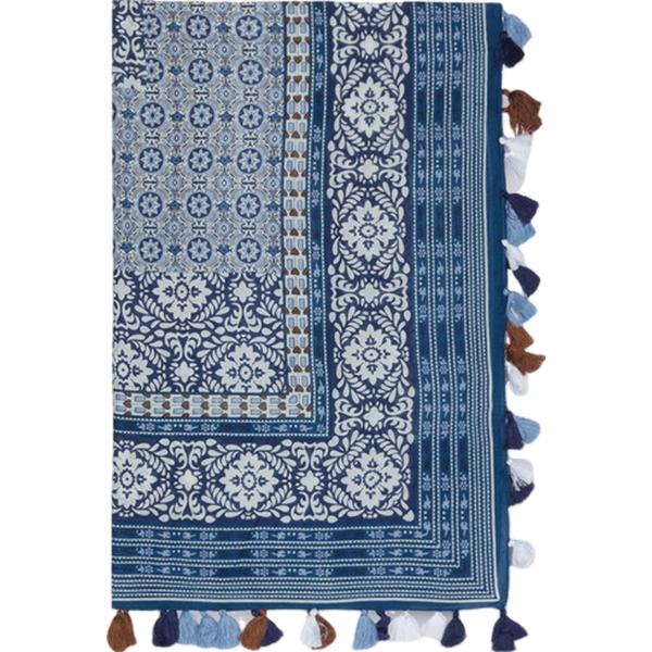 foulard Fiorella Rubino blu con stampe