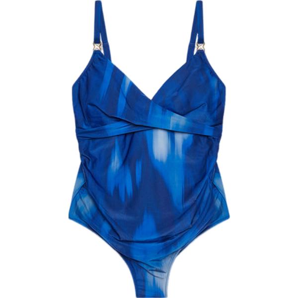 costumi interi Fiorella Rubino blu con stampe