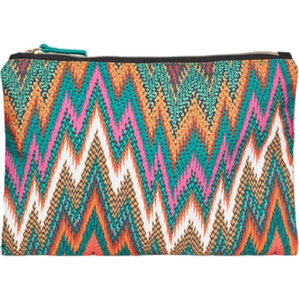pochette Fiorella Rubino verde con stampe