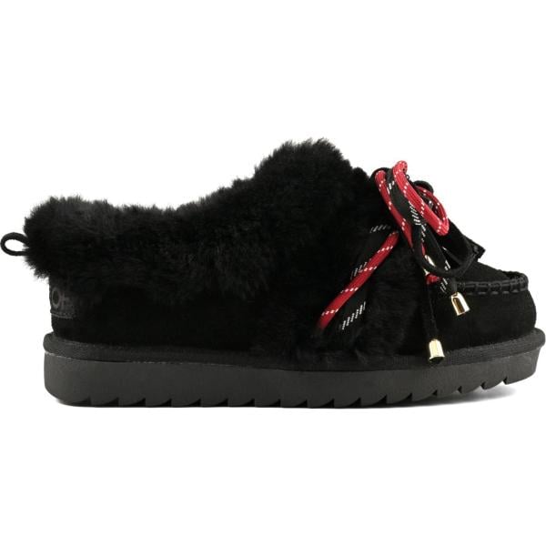 Stivali da donna mini in nero pece con lacci in montone Colors of California