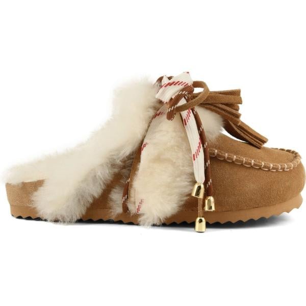 Sabot da donna in beige sabbia in pelle Colors of California