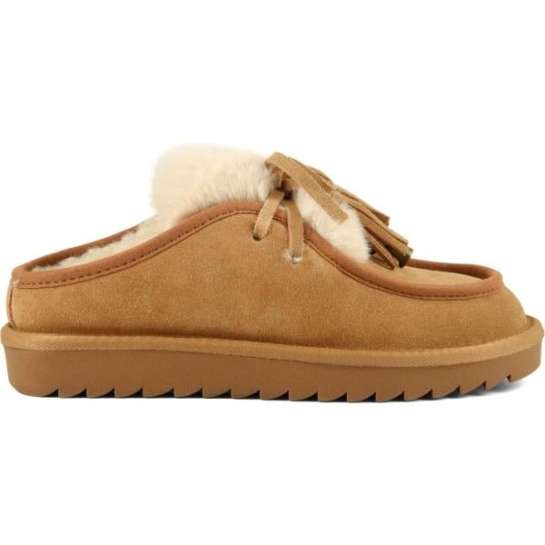 Sabot da donna in beige sabbia effetto scamosciato in pelle Colors of California