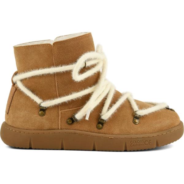 Stivaletti da donna in beige sabbia effetto scamosciato in pelle Colors of California Colors of California