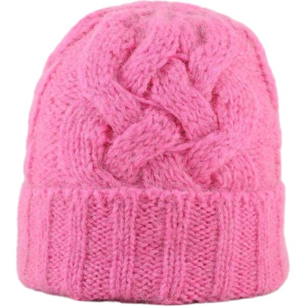 Beanie da donna in rosa scuro in lana Canadian