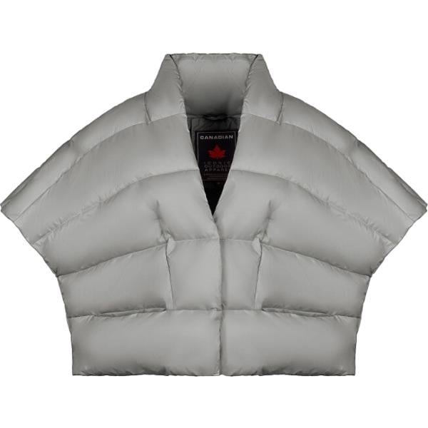 Piumino da donna in beige sabbia collo a v senza maniche in poliestere Canadian