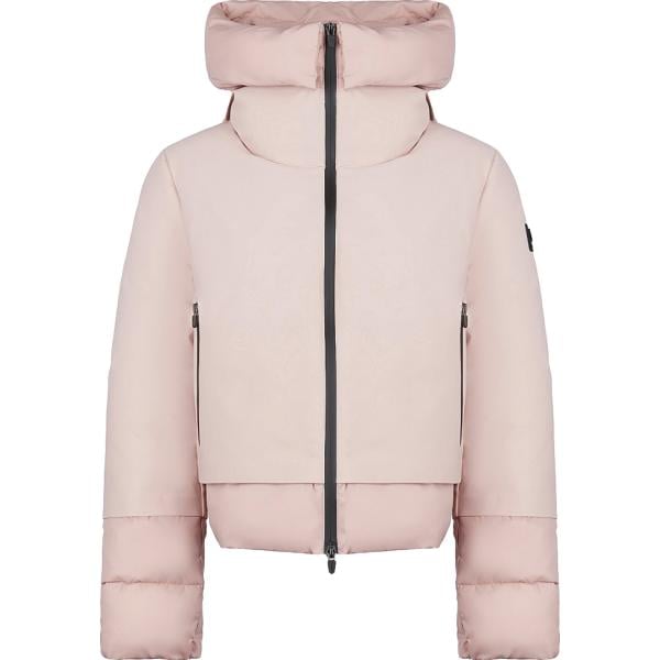 Piumino da donna in viola chiaro collo con cappuccio corto con zip in poliestere Canadian