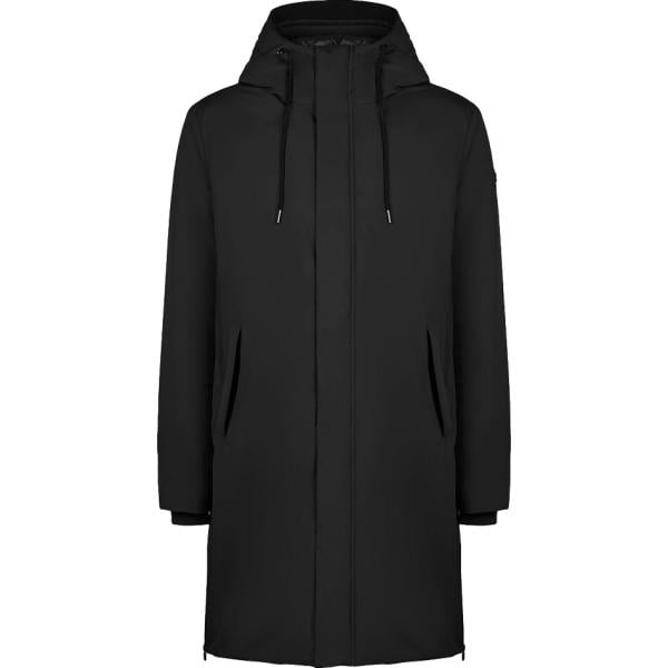Parka da uomo in nero pece lavorato a maglia collo con cappuccio lungo con zip in poliestere Canadian