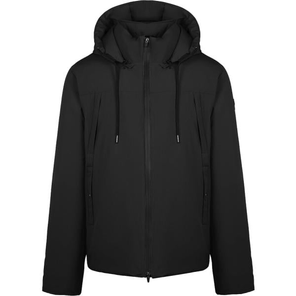 Parka da uomo in nero pece collo con cappuccio corto con zip in poliestere Canadian