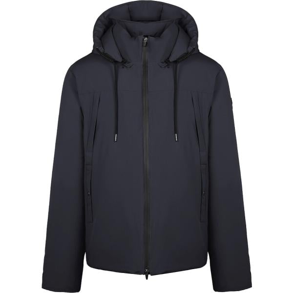 Bomber da uomo in blu scuro collo con cappuccio corto con zip in poliestere Canadian