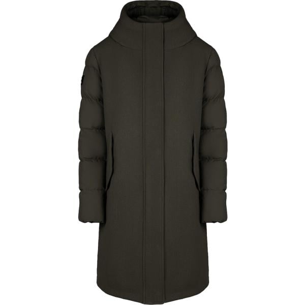 Parka da donna in nero pece collo con cappuccio con zip in lana Canadian