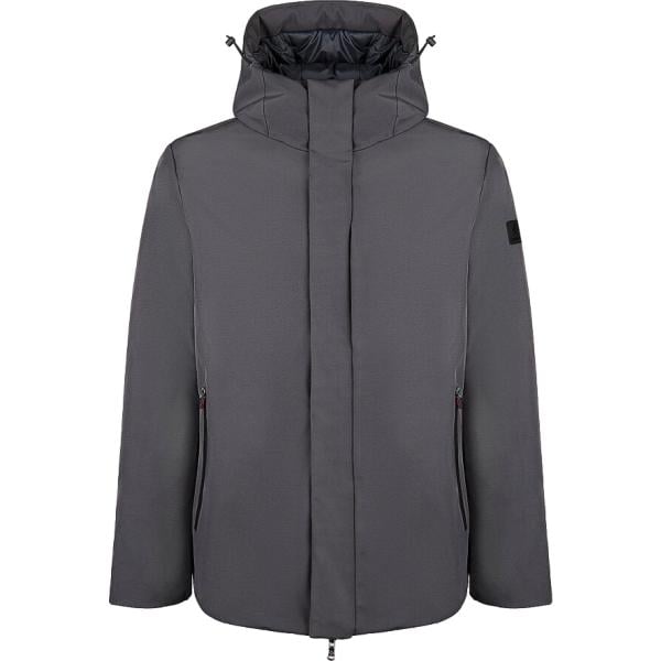 Parka da uomo in grigio scuro collo con cappuccio con zip in poliestere Canadian