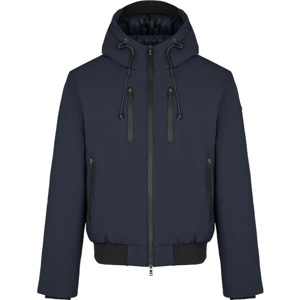 Giacca soprabito da uomo in nero pece collo con cappuccio tessuto impermeabile con zip in nylon Canadian