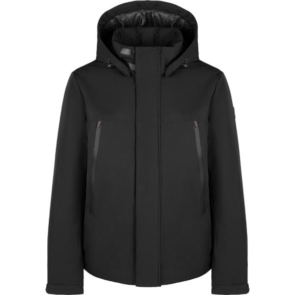 Bomber da uomo in nero pece collo con cappuccio con zip in poliestere Canadian