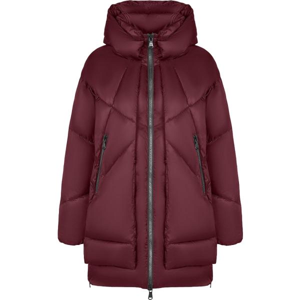 Piumino da donna in bordeaux collo con cappuccio con zip in poliestere Canadian