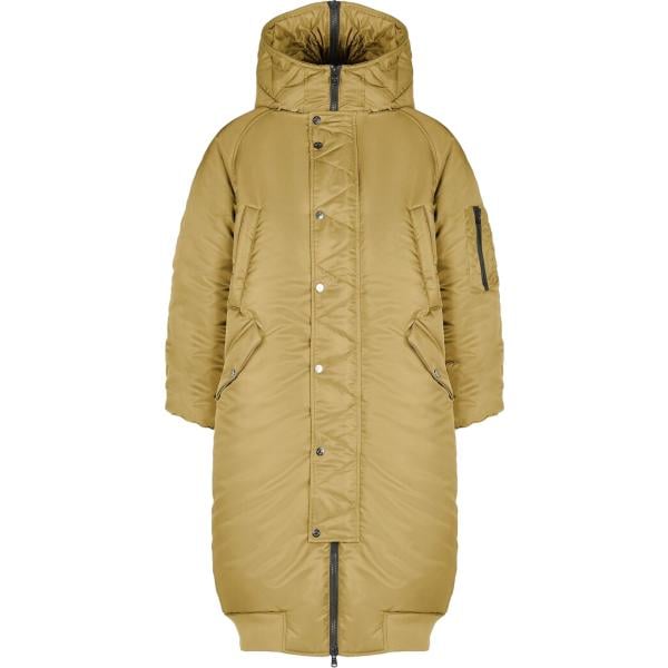 Parka da donna in verde oliva lavorato a maglia collo con cappuccio maxi in poliestere Canadian