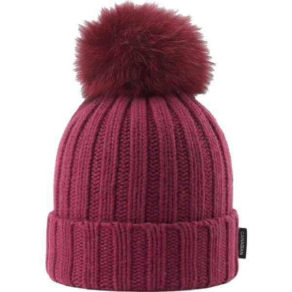 Beanie da donna in viola scuro made in italy in lana Canadian