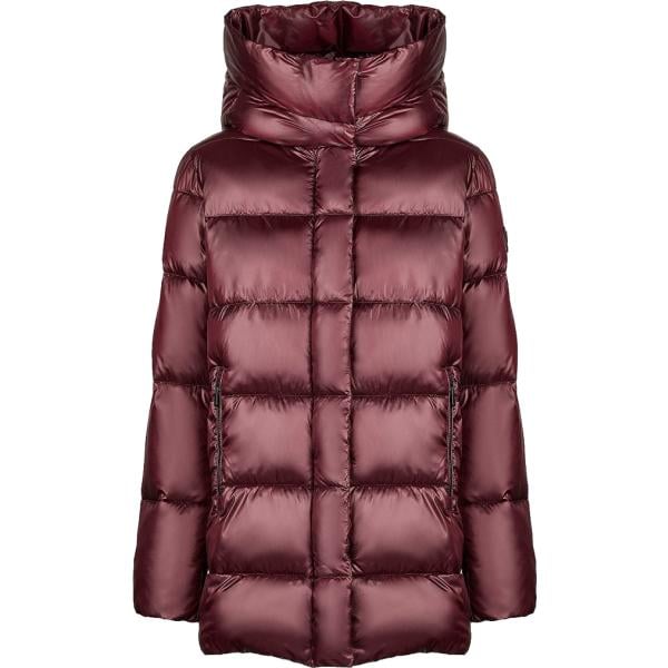 Piumino da donna in marrone scuro con zip in nylon Canadian