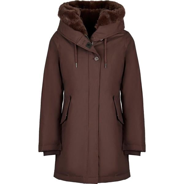 Parka da donna in nero pece lavorato a maglia collo con cappuccio con zip in poliestere Canadian