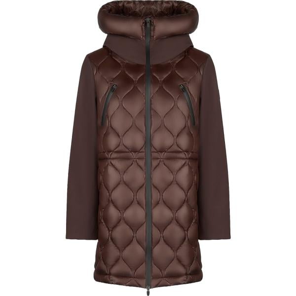 Parka da donna in nero pece tessuto impermeabile con zip in nylon Canadian