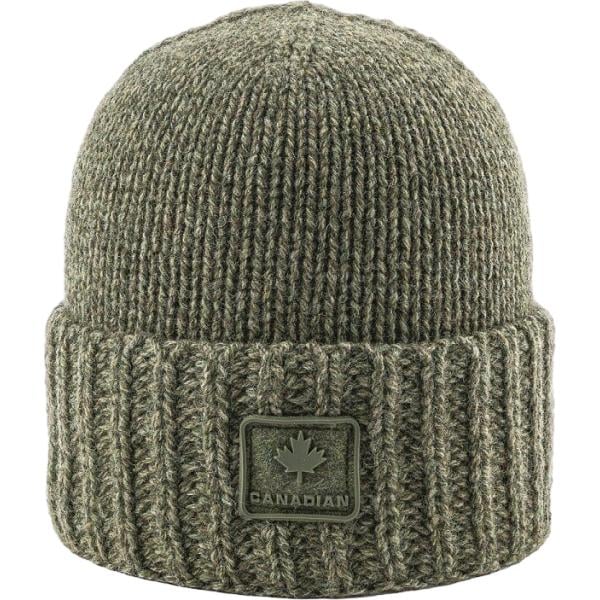 Beanie da donna in verde oliva made in italy in lana Canadian