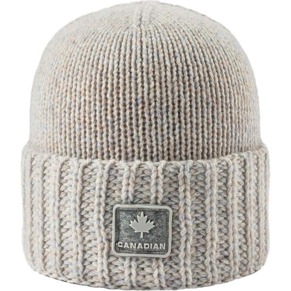 Beanie da donna in grigio chiaro made in italy in lana Canadian