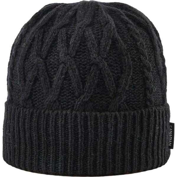 Beanie da donna in nero pece made in italy in lana Canadian