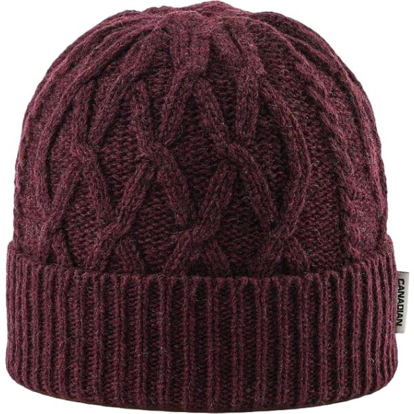 Beanie da donna in bordeaux made in italy in lana Canadian