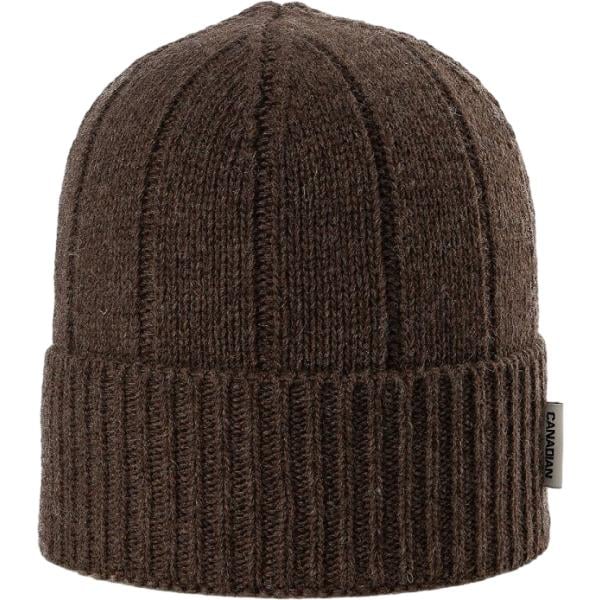 Beanie da uomo in marrone scuro made in italy in lana Canadian