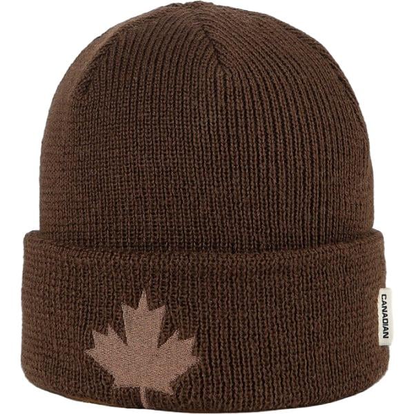 Beanie da donna in marrone scuro in lana Canadian