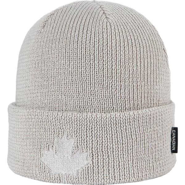 Beanie da donna in grigio chiaro in lana Canadian