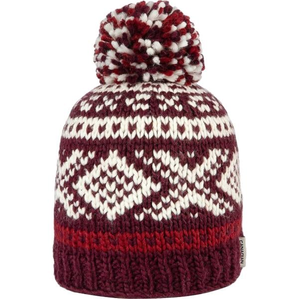 Beanie da donna in bordeaux neve in acrilico Canadian