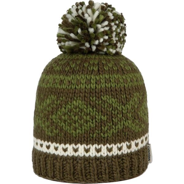 Beanie da donna in verde oliva neve in acrilico Canadian