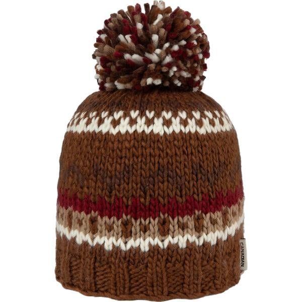 Beanie da donna in marrone scuro neve in acrilico Canadian