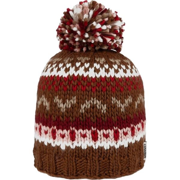Beanie da donna in marrone scuro neve in acrilico Canadian