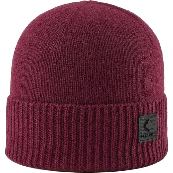 Beanie da donna in bordeaux made in italy in lana Canadian