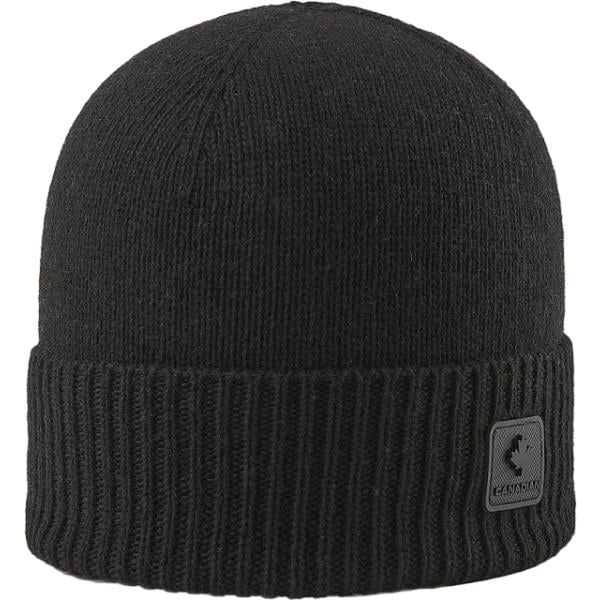 Beanie da donna in nero pece made in italy in lana Canadian