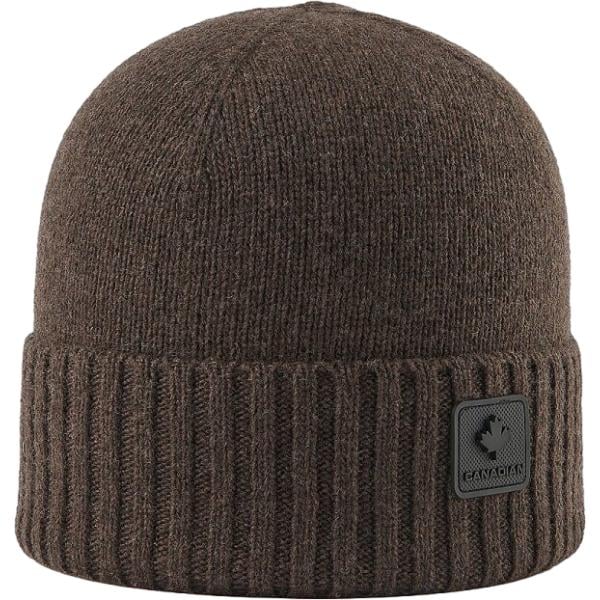 Beanie da donna in marrone scuro made in italy in lana Canadian
